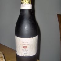 Gum Paste Wine Bottle My first gum paste wine bottle (Thanks Sharon Zambito!) Airbrushed. Label is typing paper "aged" by dipping into tea . Image...