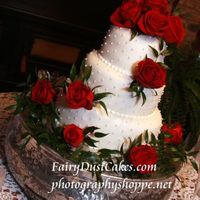 Angela's Swiss Pearls Cake This cake is a 6"-9"12" round tiered cake. It is simply decorated with 4mm pearl dragees in a Swiss dot pattern and a piped...