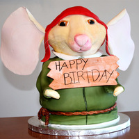 Despereaux Well this is the first full 3D cake I have made. I did not realize till the last min that I spelled birthday wrong :o lol oh well, there is...
