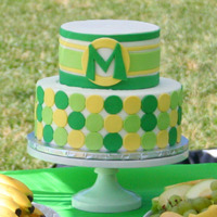 Green And Yellow Birthday Cake A birthday cake for my little boy's 2nd birthday...green and yellow to match the theme of his party. The flavor was WASC with...