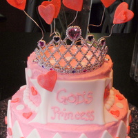 Kiley's Baptism Cake - God's Princess My 6yr old's cake for asking Jesus into her heart and getting baptized on Valentine's Day.