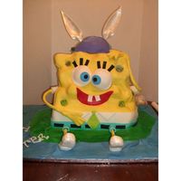 Sponge Bob Easter Bunny This cake was the biggest, sculpted cake I've ever made. 13" high, 12" wide, and 6" deep. I learned a lot. Despite some...