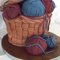 Knitting Basket This was a cake I made for my mom. It's all edible except the lid and knitting needles. Other than the leaning I was pretty pleased...