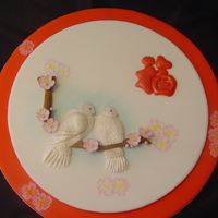 Fortune Chinese New Year Cake Icing Plaque to feature bas relief. This was made for a competition! The red character is a Chinese word means Fortune!