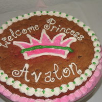 Princess Baby Shower Cookie Cake i really didn't do a great job on this one either lol. my icing was melting while i was working on it. but it was soooo yummy. now i&#...