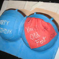 Butt Cake For Old Man thsi was another last minute cake,. i seem to get a lot of those, lol. my hubby came home for lunch and said it was his bosses bday so...