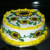 Sunflower Cake Sunflowers are colorflow, everything else is buttercream