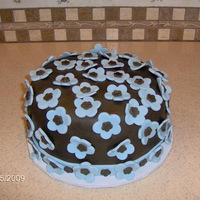 Jaime's Cake CASC/Kahlua cake w/ chocolate kahlua buttercram, fondant accents
