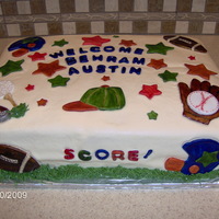 Sports Theme Baby Shower WASC with buttercream and fondant accents