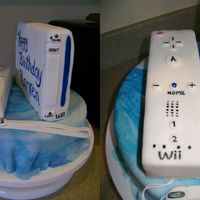 Nintendo Wii Birthday Cake I made this cake for my son's 9th birthday. It's a 9" round jello poke cake covered with marbled MFF. I will never do...