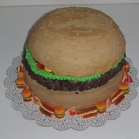 Hamburger Birthday Cake This was an order for a Birthday Cake for a girl having a Cloudy With A Chance of Meatballs Birthday Party.