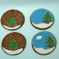 Snow Ball Cookies Gingerbread cookies with royal icing