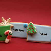 Cookie Place Cards Sugar cookies with royal icing. Idea taken from the book " Cookie Craft Christmas"