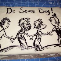 Thing 1 And Thing 2 Thing 1 and Thing 2 - Black and white. This was done on fondant icing with black paste, freehand with a very small paint brush. Was not...