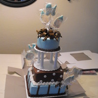 Baby Shower Cake Baby shower cake all in buttercream with decorated cookies..