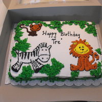 Zoo Theme Sheet Cake 1/2 sheet zoo theme cake in buttercream
