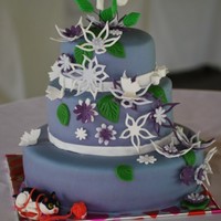 Birthday Cake This is my first attemp to stack a cake. It was for a friend's birthday. The golden butterfly on top was for her mother who passed...