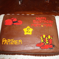 Cowboy Cake This cake was a triple chocolate fudge cake with chocolate buttercream icing/filling. I did this cake for a little boy who was turning 2...
