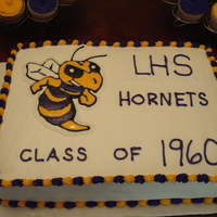 Hornet Cake... Class Of 1960 Purple & Gold Hornet Cake.... butter pound cake w/ buttercream icing/filling