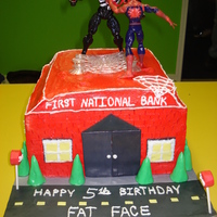 Spiderman This was for a little boy turning 5yrs old & wanted Spiderman fighting Venom. The cake is a butter pound cake w/ buttercream icing/...