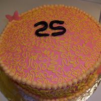 Andrea's Birthday Cake My first attempt at lace and dot border.