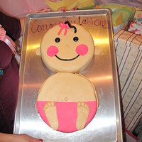 Baby Girl Cake Hi this is Baby cake I made for my sisters Baby Shower made with all fondant. Came out not so bad, even though it was my first time making...