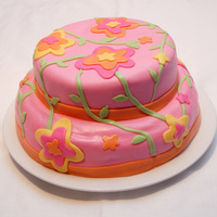 Flower Theme Cake This is the first fondant decorated cake I made. I had no idea what I was going to do when I started it but it evolved into this. I used a...
