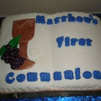 First Communion Cake Cake is covered in fondant and all decoration is made of fondant.