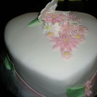 Heart Shaped Cake This is my first fondant cake. The flowers and favor box is also made of fondant.