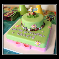 Tinkerbell Cake Tinkerbell Cake 3rd Birthday CakeTop Round Cake (6") - Chocolate Fudge cake torted with my special recipe cookies n cream filling...