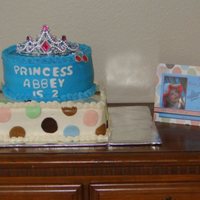 Polka Dot Princess Cake made to match invitation. Buttercream w/fondant accents.