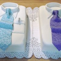 Fathersday3Dminicakeswhiteshi.jpg Two mini Father's Day Shirt cakes.