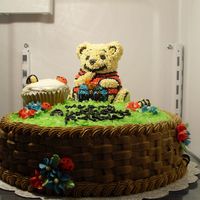 Robbie's First Birthday This is a cake I made for my nephews first birthday. It was pretty labor intensive for me. Its the first big cake I've made. I took me...