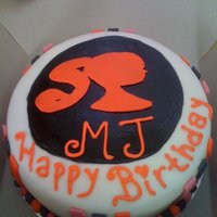 Girl Silhouette fondant cake with girls silhouette. everything fondant