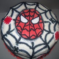 Spider Man spiderman ice cream cake. spiderman is frozen buttercream transer