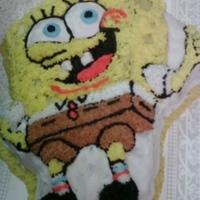 Spongebob Cake My son made this for a girl in his class for her birthday.