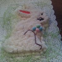 Bunny Cake This is my sons first cake completed for wilton course 1. The pan was really nice because it's actually 12 cupcakes that form a cake...