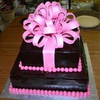 Amanda's 18Th Birthday My first 2 tier cake, first time using fondant and first time using ganache.