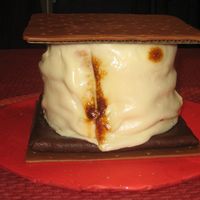 Giant Smore Cake This is a graham cracker cake with truffle filling and marshmallow frosting. Covered in MMF, The chocolate is a chocolate rice krispie...