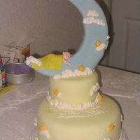 Baby Shower Cake I did this cake a year ago for a friends baby shower. All decorations are fondant, except for clouds which are b/c.