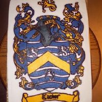 Family Coat-Of-Arms This is my first attempt at a buttercream transfer. Mother-in-law's family (Tucker) is having a reunion on Sunday and I made this to...