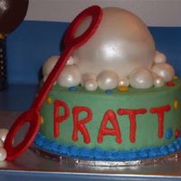 Blowing Bubbles Buttercream icing with fondant bubbles airbrushed with pearl. Large bubble is RKT with a coat of modeling chocolate and two coats of...