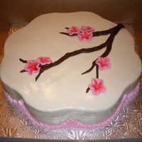 Cherry Blossoms Red velvet cake with strawberries and cream filling - inspired by the cherry blossom festival in Washington DC.