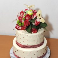 60Th Valentine's Day Birthday Birthday cake for a friend's mother's 60th. Chocolate cake with all buttercream frosting. It took almost a full Wilton container...