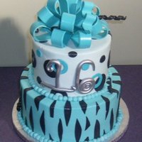 Zebra Print Buttercream with fondant accents