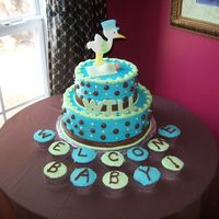 Stork Baby Shower Cake 