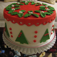 Retro Christmas Cheer Chocolate Fudge & Almond Butter cake with Cannoli filling. MMF accents. TFL :o)