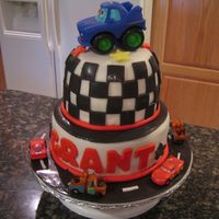 Grant's 4Th! Chocolate fudge, vanilla BC, & fondant. Thank you Sugar Shack for the inspiration. Thanks so much for looking!