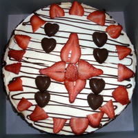 The Ultimate Anniversary Cheesecake I made this cheesecake for my Pastor & his wife's 43rd Anniversary. It's a 10 in. 10lb Creamy Cheesecake, I drizzled Wilton&#...