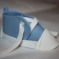 Blue Baby Bootie Made entirely of gumpaste. Thanks to all of the CC'ers for their inspiration on this one! TFL!
